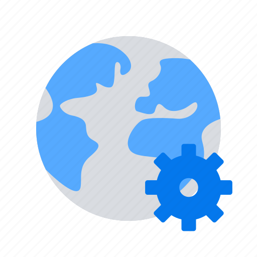 Earth, gear, settings icon - Download on Iconfinder