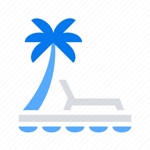 Beach, palm, sunbed icon - Download on Iconfinder