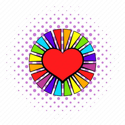 Colorful, comics, heart, lesbian, living pictogram, love, rainbow icon - Download on Iconfinder