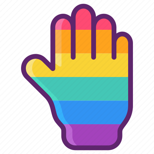Colourful, hand, lgbt, rainbow icon - Download on Iconfinder