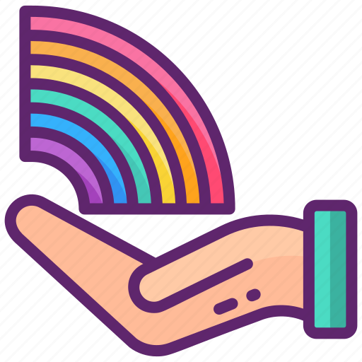 Hand, lgbt, queer, rainbow icon - Download on Iconfinder