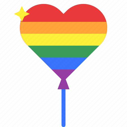 Lgbt, pride, heart, love, balloon, celebration, party icon - Download on Iconfinder
