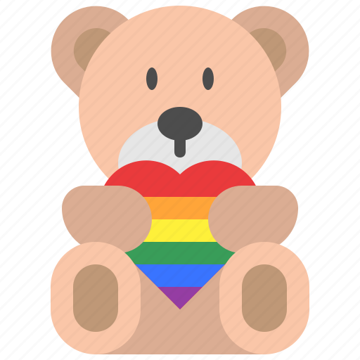 Lgbt, pride, heart, love, teddy bear icon - Download on Iconfinder