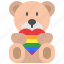 lgbt, pride, heart, love, teddy bear 