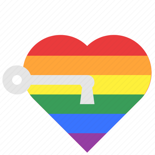 Lgbt, pride, heart, love, unlock icon - Download on Iconfinder