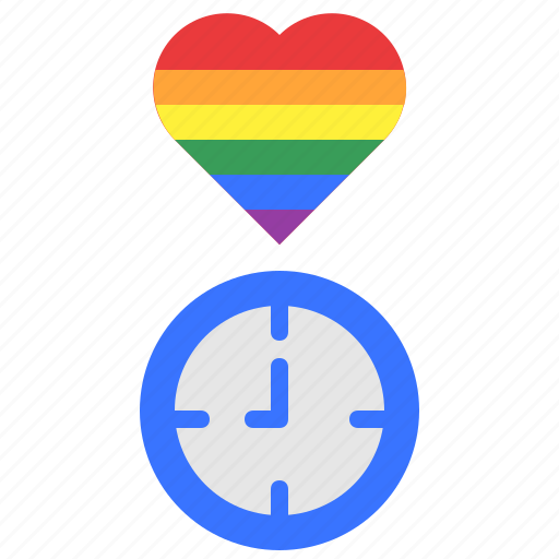 Lgbt, pride, heart, love, watch, time icon - Download on Iconfinder
