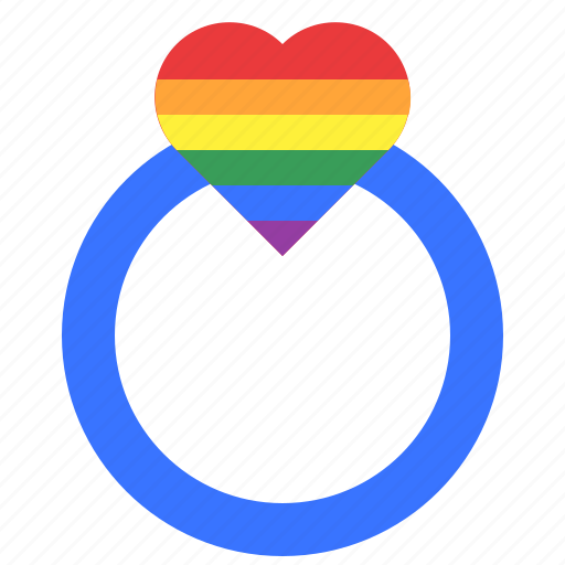 Lgbt, pride, heart, love, wedding, ring icon - Download on Iconfinder
