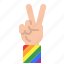 lgbt, pride, heart, victory, sign 