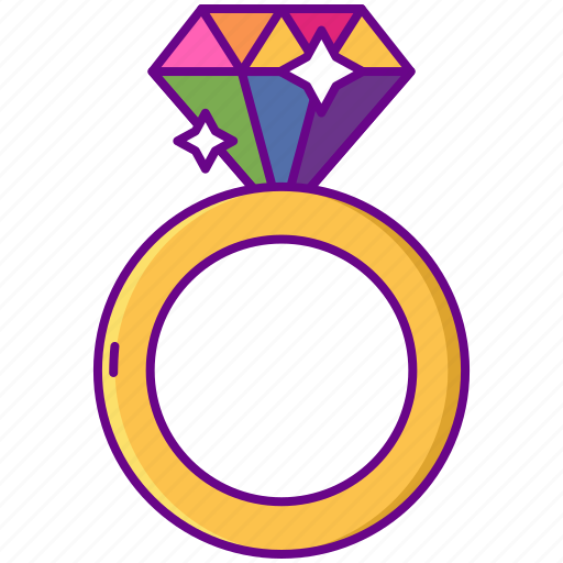 Diamond, rainbow, ring icon - Download on Iconfinder