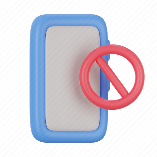No, phone, prohibited, smartphone, telephone, communication, mobile 3D illustration - Download on Iconfinder