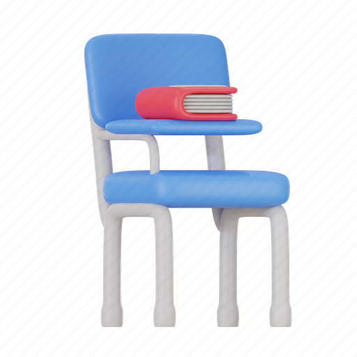 Study, chair, library, knowledge, reading, education, school 3D illustration - Download on Iconfinder