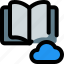 open, book, cloud, education, library 