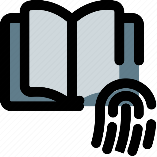 Open, book, finger, print, education, library icon - Download on Iconfinder