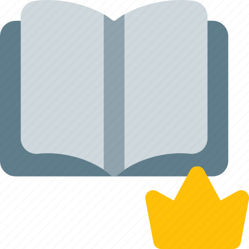 Open, book, crown, education, library, literature icon - Download on Iconfinder