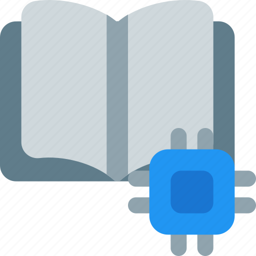 Open, book, processor, education, library icon - Download on Iconfinder