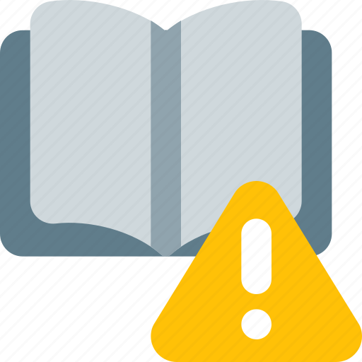 Open, book, warning, alert, education, library icon - Download on Iconfinder