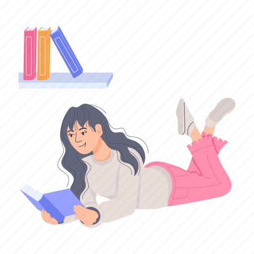 Student reading, student studying, girl studying, book reading, girl reading icon - Download on Iconfinder