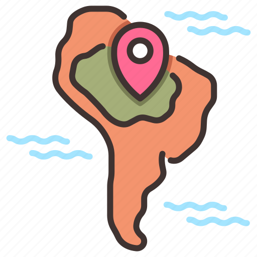 Brazil, country, map, ocean, travel, amazon river icon - Download on Iconfinder