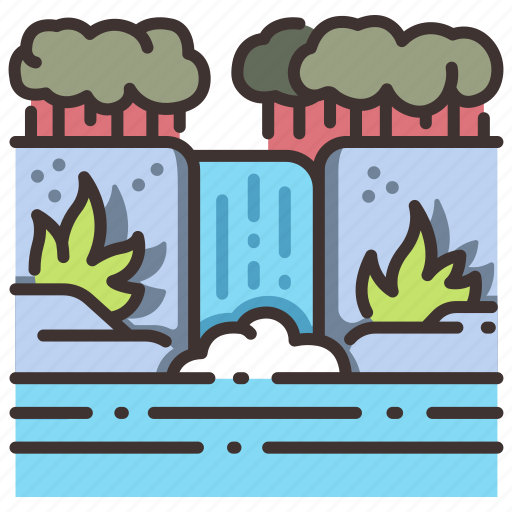 Cascade, fall, jungle, landscape, nature, water, waterfall icon - Download on Iconfinder