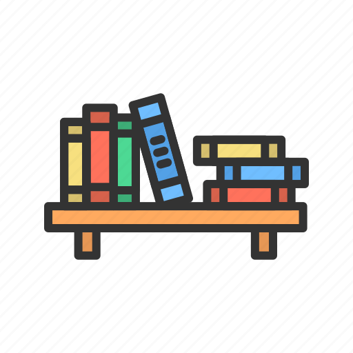 Bookshelf, books, library, furniture, interior, racks, cabinet icon - Download on Iconfinder