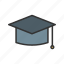 mortarboard, receiving diploma, degree, certificate, degree cap, graduation, achievement, bachelor 