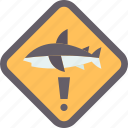 shark, warning, sea, danger, animal