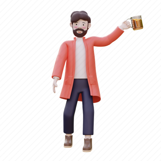 Business man, beer, drunk, alcohol 3D illustration - Download on Iconfinder
