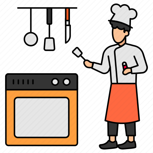 Chef, cook, cooking, cuisine, kitchen, dishwasher, electric stove icon - Download on Iconfinder