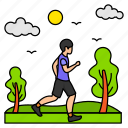jogging, early morning, walk, hills, outdoor, exercising, running