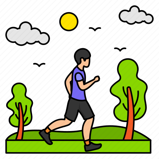 Jogging, early morning, walk, hills, outdoor, exercising, running icon - Download on Iconfinder