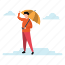 umbrella, boy, weather, standing, lifestyle