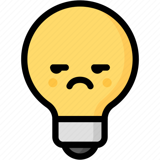 Annoying, emoji, emotion, expression, face, feeling, light bulb icon - Download on Iconfinder