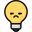 annoying, emoji, emotion, expression, face, feeling, light bulb 