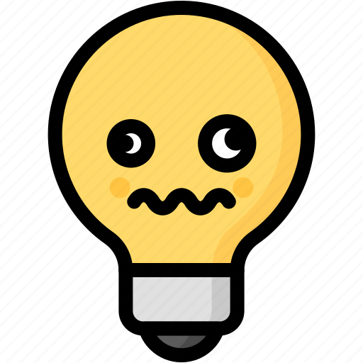 Dizzy, emoji, emotion, expression, face, feeling, light bulb icon - Download on Iconfinder