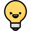 emoji, emotion, expression, face, feeling, happy, light bulb 