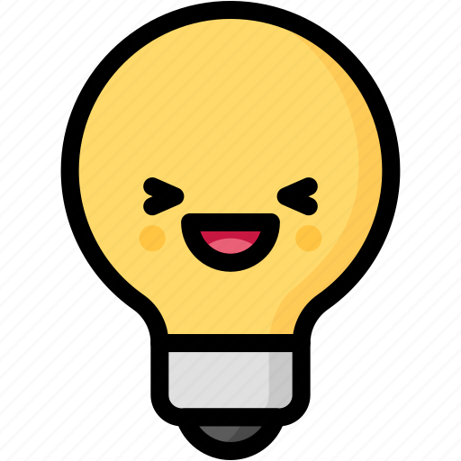 Emoji, emotion, expression, face, feeling, laughing, light bulb icon - Download on Iconfinder