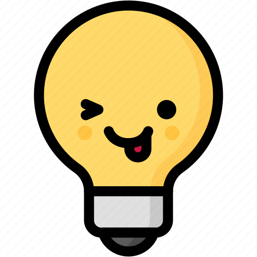 Emoji, emotion, expression, face, feeling, light bulb, naughty icon - Download on Iconfinder