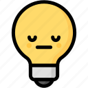 emoji, emotion, expression, face, feeling, light bulb, neutral