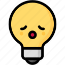 emoji, emotion, expression, face, feeling, light bulb, relax