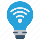 bulb, energy, idea, light, light bulb, signals, wifi