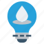 bulb, ecology, energy, idea, light, light bulb, water drop 