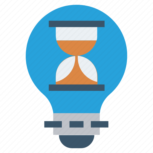Bulb, deadline, energy, hourglass, idea, light, light bulb icon - Download on Iconfinder