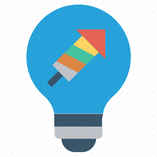 Bulb, energy, fireworks, idea, light, light bulb, rocket icon - Download on Iconfinder