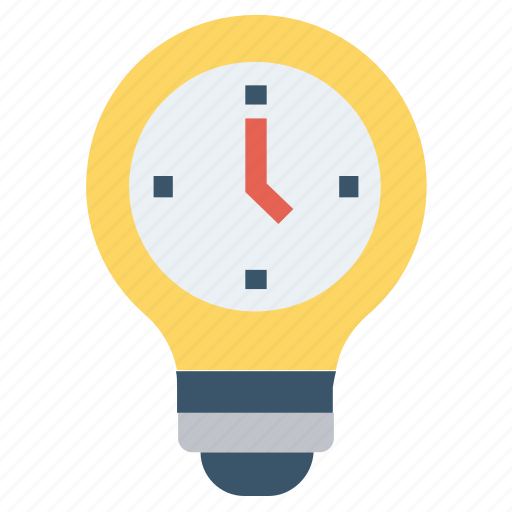 Bulb, clock, energy, idea, light, light bulb, watch icon - Download on Iconfinder