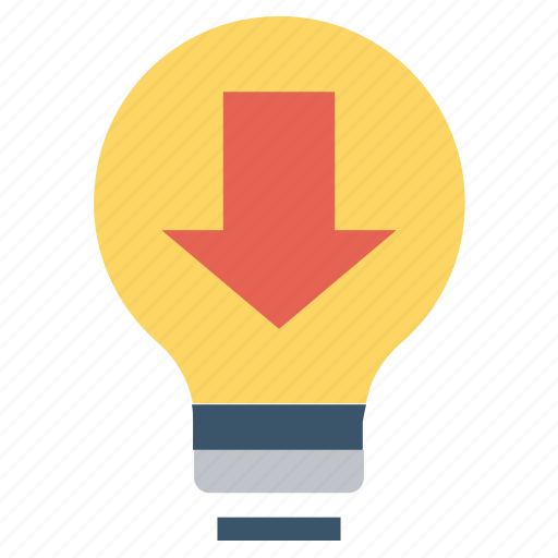 Arrow, bulb, download, energy, idea, light, light bulb icon - Download on Iconfinder