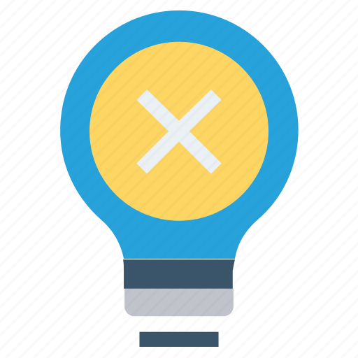 Bulb, cross, energy, idea, light, light bulb, reject icon - Download on Iconfinder