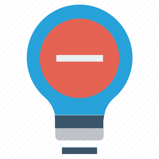 Bulb, energy, idea, light, light bulb, minus, remove icon - Download on Iconfinder