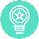bulb, energy, idea, light, light bulb, star, tip