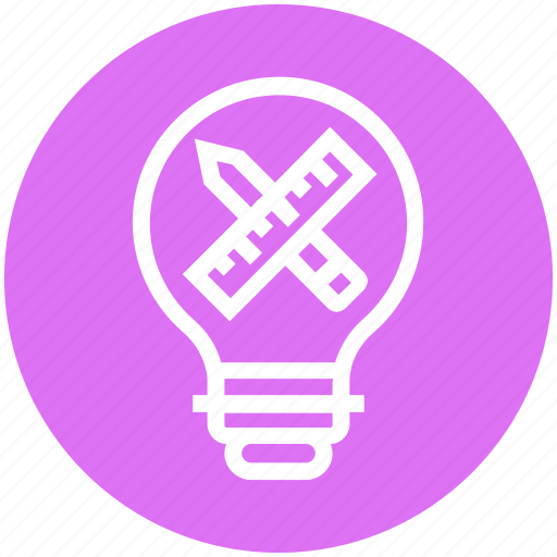 Bulb, draft, energy, idea, light, light bulb, pencil & ruler icon - Download on Iconfinder