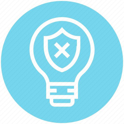 Bulb, cross, energy, idea, light, light bulb, shield icon - Download on Iconfinder